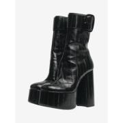 Pre-owned Leather boots Saint Laurent Vintage , Black , Dames