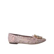 Kristalversierde balletflats roze Dolce & Gabbana , Pink , Dames