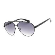 Zwarte metalen zonnebril met grijze lenzen Guess , Black , Heren