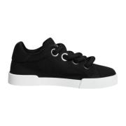 Logo Detail Portofino Sneakers Vrouwen Zwart Dolce & Gabbana , Black ,...