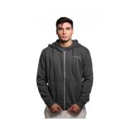 Zwarte hoodie met rits en logoprint John Richmond , Gray , Heren