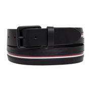 Bruin Leren Riem met Gespsluiting Tommy Hilfiger , Black , Heren