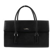 Pre-owned Leather handbags Burberry Vintage , Black , Dames