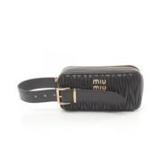 Pre-owned Leather clutches Miu Miu Pre-owned , Black , Dames