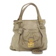 Pre-owned Leather handbags Miu Miu Pre-owned , Beige , Dames