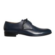 Navy Blauwe Leren Derby Schoenen Dolce & Gabbana , Blue , Heren