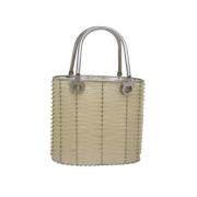 Pre-owned Vinyl handbags Salvatore Ferragamo Pre-owned , Beige , Dames