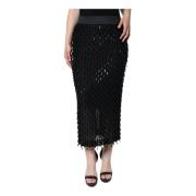 Zwarte versierde hoge taille midi-rok Dolce & Gabbana , Black , Dames