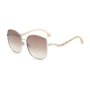 Bruine Lens Metalen Frame Zonnebril Jimmy Choo , Gray , Dames