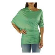 Groene Metallic Ketting Trim Gebreide kleding MET , Green , Dames