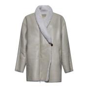 Omkeerbare Shearling Jas met Shawl Revers Isabel Marant , White , Dame...