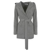 Lichtgrijze Wollen Trui Met Capuchon Max Mara , Gray , Dames