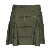 Geruite Flanellen Rok Met Elastische Voering Pinko , Green , Dames