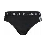 Heren zwemkleding met logodetail Philipp Plein , Black , Heren