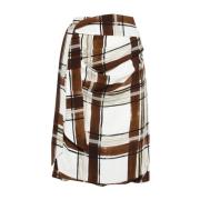 Geruite Rok Wit Dries Van Noten , White , Dames