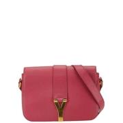 Pre-owned Leather shoulder-bags Saint Laurent Vintage , Pink , Dames