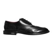 Zwarte leren Wingtip formele schoenen Dolce & Gabbana , Black , Heren