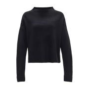 Stijlvolle Pullover met Pasika Detail Opus , Black , Dames