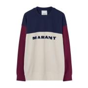 Logo Print Sweaters Isabel Marant , Purple , Heren