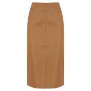 Leren kokerrok Karamelbruin Max Mara Studio , Brown , Dames