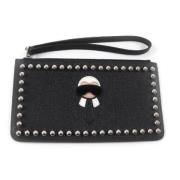 Pre-owned Leather clutches Fendi Vintage , Black , Dames