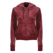 Bordeaux hoodie met trekkoorden en strass Juicy Couture , Red , Dames