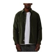 Corduroy Casual Overhemd Upgrade Anerkjendt , Green , Heren