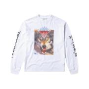 Witte Longsleeve Tee Aries , White , Heren