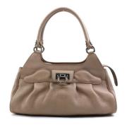 Pre-owned Leather handbags Salvatore Ferragamo Pre-owned , Beige , Dam...