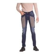 Slim Fit Denim Jeans met Alcantara Patches Jeckerson , Blue , Heren