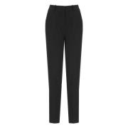 Zwarte viscose broek met zakken Pinko , Black , Dames