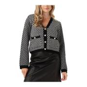 Pailletten Gebreide Vest voor Vrouwen Y.a.s , Black , Dames