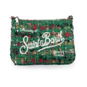 Groene Velvet Tweed Clutch Tas MC2 Saint Barth , Green , Dames