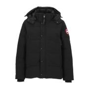 Zwarte Gewatteerde Parka met Capuchon Canada Goose , Black , Heren