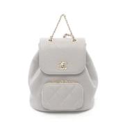 Pre-owned Leather backpacks Chanel Vintage , White , Dames