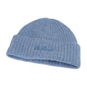 Blauwe Gebreide Unisex Beanie Hoed MC2 Saint Barth , Blue , Heren