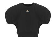 Zwart Katoenen T-shirt met Geborduurd Logo Vivienne Westwood , Black ,...