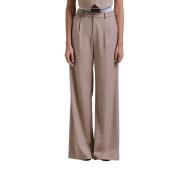 Beige Stoffen Broek met Ritssluiting Hinnominate , Beige , Dames