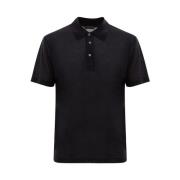 Zwart Zijden Poloshirt Corneliani , Black , Heren