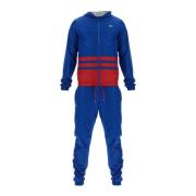 Hooded Sport Trainingspak met Diamantpatroon Lacoste , Blue , Heren