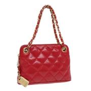 Pre-owned Leather handbags Chanel Vintage , Red , Dames