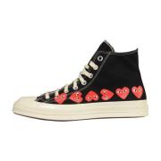 Hart Lage Top Sneakers Comme des Garçons Play , Black , Heren