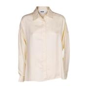 Dames Overmodel Shirt met Zijsplitten Mauro Grifoni , Beige , Dames