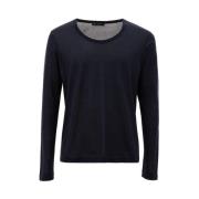 Blauw Zijden T-shirt Corneliani , Blue , Heren