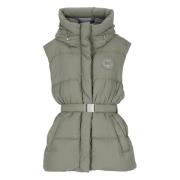 Groene Gewatteerde Mouwloze Jas met Capuchon Canada Goose , Green , Da...