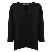 Zwarte Viscose Tuniek Sweater Max Mara , Black , Dames