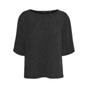 Zwart/Zilver Lurex Mode Top Vero Moda , Black , Dames