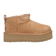 Klassieke Ultra Mini Platform Camel Schoenen UGG , Brown , Dames