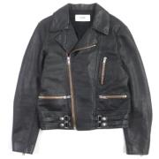 Pre-owned Leather outerwear Celine Vintage , Black , Heren