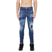 Artistieke Paint-Splatter Heren Jeans Dsquared2 , Blue , Heren